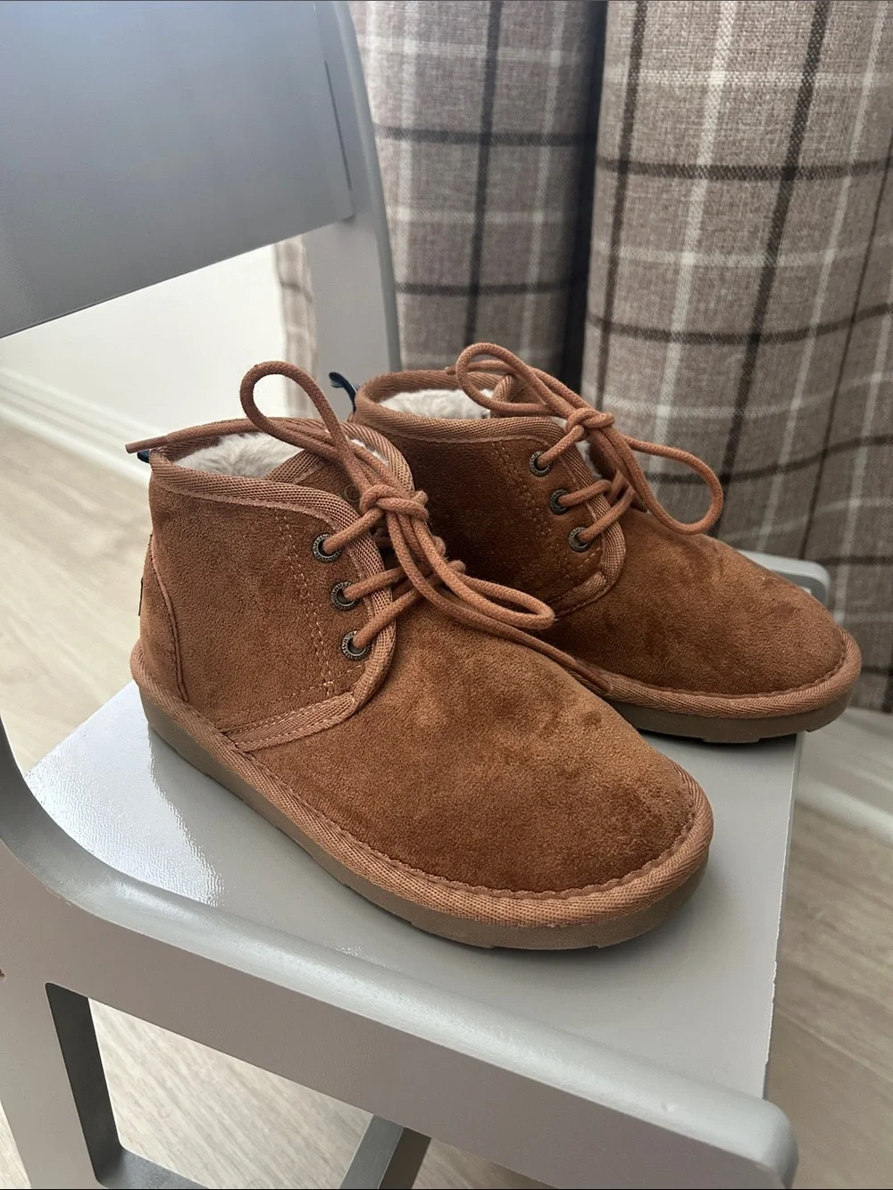 Nautica- Kids Brown Suede Lace-Up Winter Boots